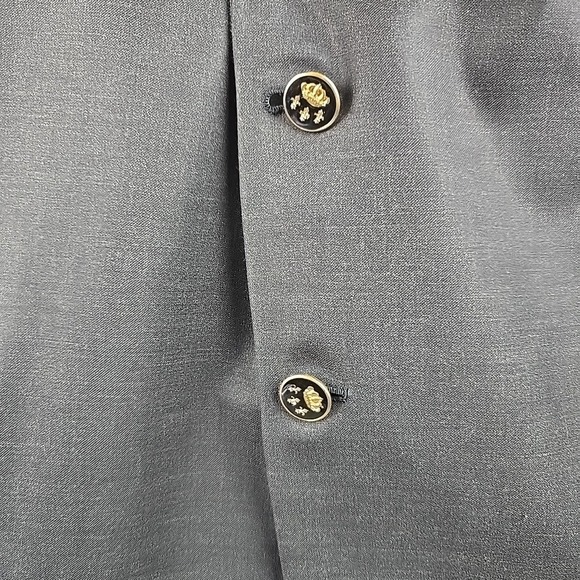 Loro Piana Sport Coat Jacket Men 48 R Gray Super 160's Wool Black Gold‎ Buttons - Picture 4 of 12